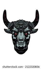 Powerful bull head concept - vector illustration