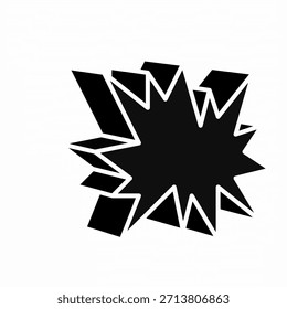 Ein kraftvolles Burst-Symbol mit scharfen Kanten, das plötzlichen Aufprall und dynamische Energie für verschiedene Designanwendungen transportiert