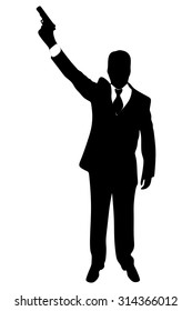 Powerful businessman with a gun