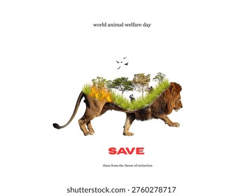 🦁 A Powerful Call to Action: Saving Our Wildlife
This thought-provoking digital poster is a creative campaign for 