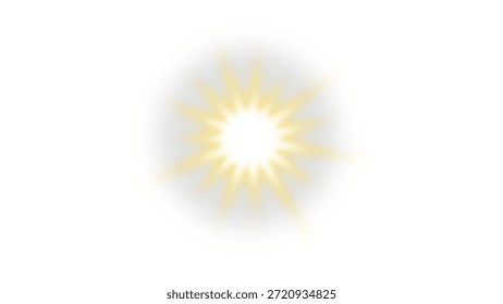 Una potente ráfaga de luz central con rayos agudos que se extienden hacia afuera, creando un dramático punto focal.