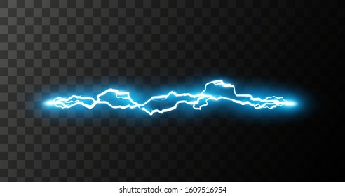 Powerful charge lightning, vector illustration.