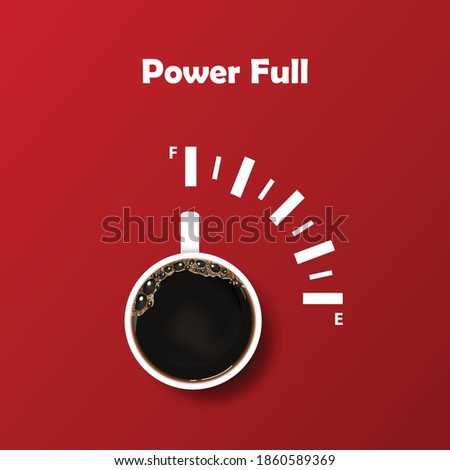 Powerful coffee cup representing power symbol