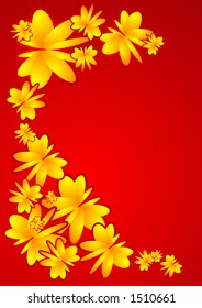 Powerful colors floral design illustration