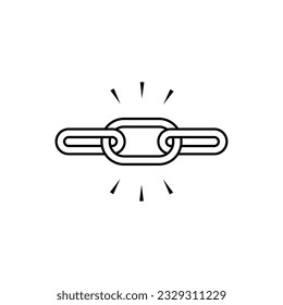 Powerful Connected Icon. Strength Chain, Strong Symbol.