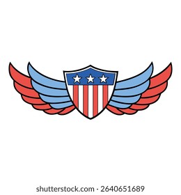 A powerful design featuring soaring eagle wings blended with the American flag, symbolizing freedom, patriotism, and the enduring spirit of the United States.
