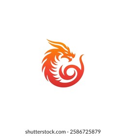 A powerful dragon logo symbolizing strength, mystery, and ancient wisdom with bold design.