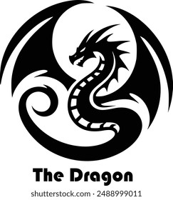 Powerful Dragon Mythical Logo Vector