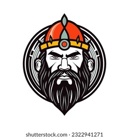 A powerful and dynamic Viking head vector clip art illustration, with a fierce expression and intricate helmet, guaranteed to add impact to your designs and captivate attention