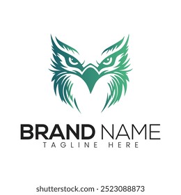 Powerful Eagle Head Logo Design Gradient Teal and Green Illustration