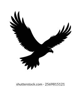 Powerful eagle silhouette clip art vector design