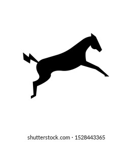 Powerful electric horse in a jump vector illustration isolated on a white background.