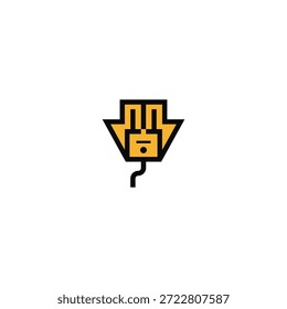 Poderosa ideia de logotipo de plugue elétrico.