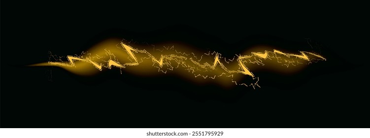 Potente energia elétrica de corrente. Um relâmpago num quadro mágico. Secreção de néon com efeito de fumaça.
