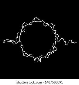 Powerful electrical round discharge hitting from side to side doodle handdrawn vector cartoon style