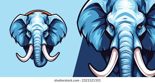 Powerful Elephant Logo: Dynamic Vector Graphic for Sports and E-Sports Teams