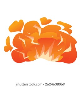 Powerful explosion erupting with intense orange flames and billowing smoke, creating a dramatic visual effect