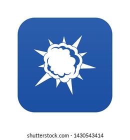 Powerful explosion icon digital blue for any design isolated on white vector illustration