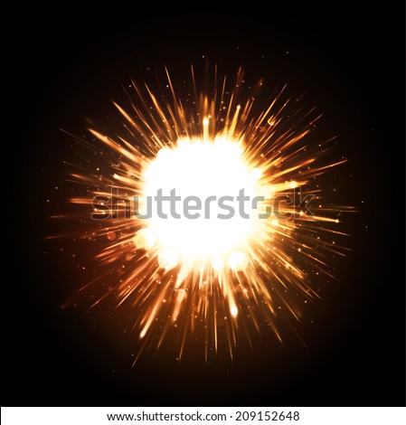 Powerful explosion on black background, eps 10