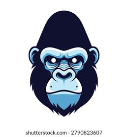 Powerful and fierce gorilla head portrait design, ideal for sports teams, fitness gyms, gaming clans, or security companies wanting a strong and dominant brand presence.