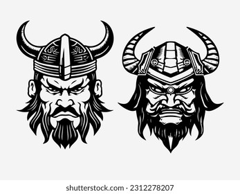 Powerful and fierce hand drawn samurai logo design illustration, embodying strength, honor, and warrior spirit for your brand