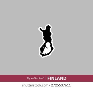 Powerful Finland map illustration symbolizing birth, roots and national identity. Emotional motherland concept blending geography and human origin.