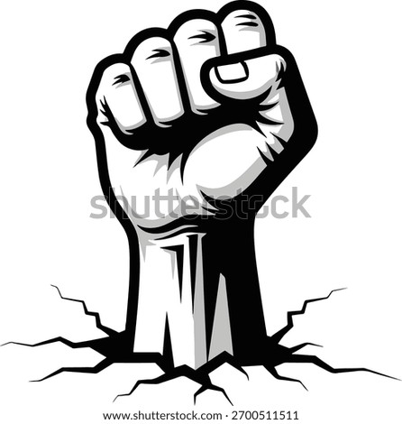 Powerful Fist Breaking Through Ground