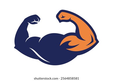 A powerful flexing arm logo symbolizing strength, fitness, and determination. 