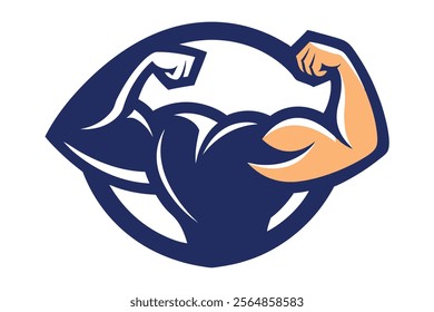 A powerful flexing arm logo symbolizing strength, fitness, and determination. 