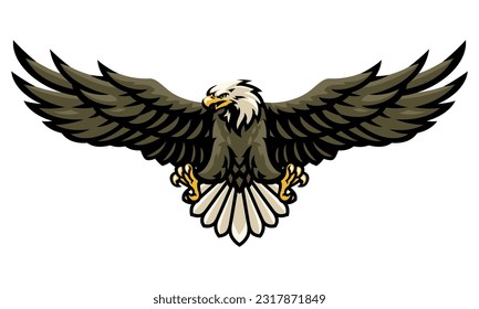 Powerful Flying Eagle Mascot Illustration