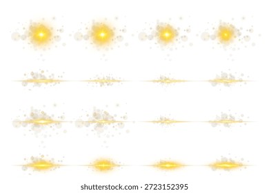 Potente destello brillante con núcleo de explosión brillante, destellos flotantes y proyección de rayos largos ideal para efectos de iluminación premium y diseños de PNG transparentes de alto impacto
