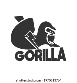 Powerful Gorilla vector art illustration 