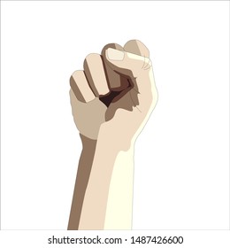 powerful hand turning to fist of the protest, symbol of the strong man, Vector illustration, you can use it as an icon for your design