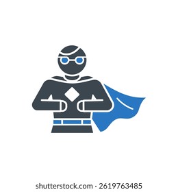 Powerful Hero Stance Icon Isolated On White Background