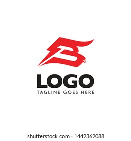 A powerful and high-energy vector logo combining the letter B, a fierce red bull head, and a sharp lightning bolt or thunder strike. The design features an aggressive charging bull silhouette integrated into the structure of the letter B, symbolizing speed, immense power, and electric energy. This professional mascot is perfect for sports teams, fitness centers, energy drinks, electrical companies, and finance brands looking for a bold and striking visual identity.