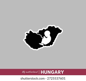 Mächtige ungarische Landkarte, die Geburt, Wurzeln und nationale Identität symbolisiert. Emotionales Mutterland-Konzept, das Geografie und menschliche Herkunft miteinander verbindet.
