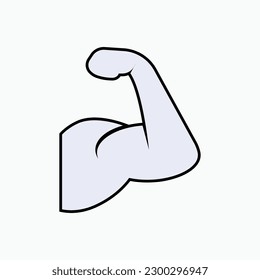 Powerful Icon. Muscular Symbol - Vector. 