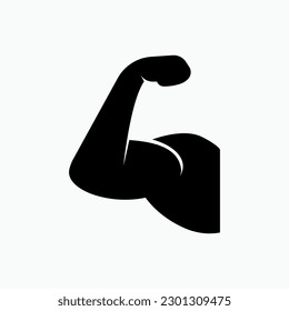 Powerful Icon. Muscular Symbol - Vector.