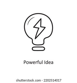 Powerful Idea Outline Icon Design illustration. Media Control Symbol on White background EPS 10 File