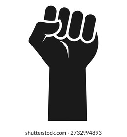 A powerful image displaying a black clenched fist raised upwards, symbolizing solidarity, resistance, and strength, often associated with social justice movements and activism.