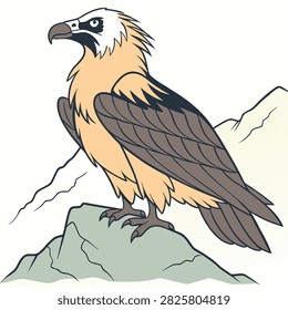 Powerful lammergeier raptor profile