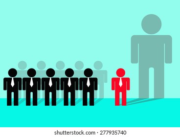 Powerful of leader analogy by shadow,Vector illustration
