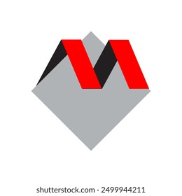 powerful Letter M initial logo design for construction company vector template illustrations with modern theme