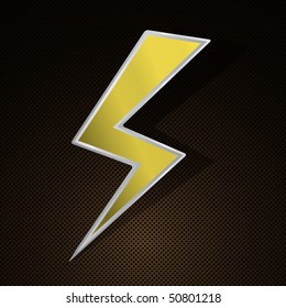 Powerful lighting symbol on highly detailed background. Vector Illustration.