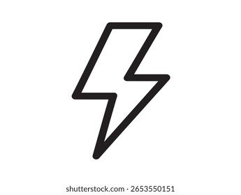 Potente icono de relámpago con líneas de Vector elegantes