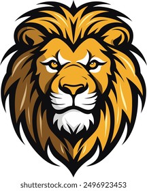Powerful lion head logo design with a bold and confident expression