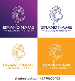 A powerful lion logo Manifest strength, courage, and leadership. With a majestic mane and fierce gaze, this design symbolizes authority and resilience, perfect for brands seeking to convey confidence.