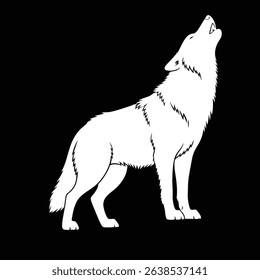 Powerful Lone Wolf with Head Tilted Up