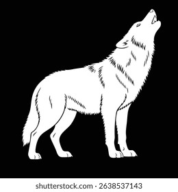 Powerful Lone Wolf with Head Tilted Up