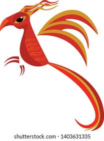 A powerful magical raptor in flight is considered to be immortal, according to Greek mythology, vector, color drawing or illustration.